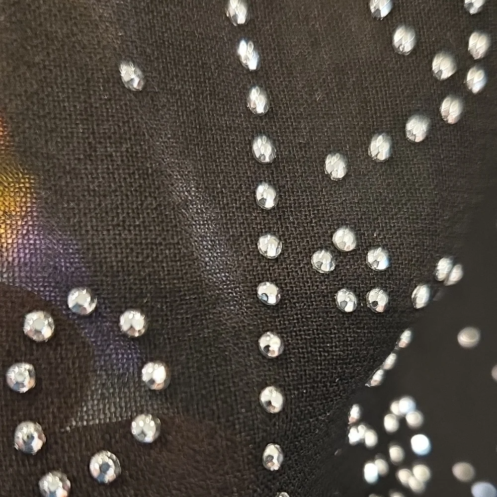 Jessica McClintock Shear Sparkly Black Wrap / Scarf with Embellishments